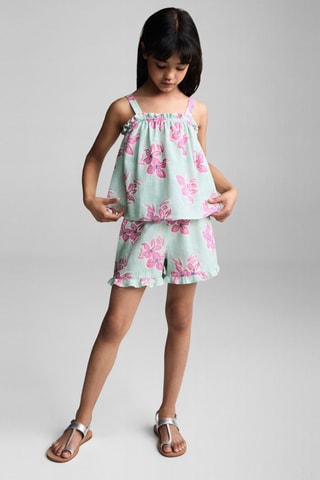 Top imprimé floral - Turquoise