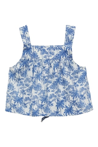 Top imprimé palmiers - Indigo