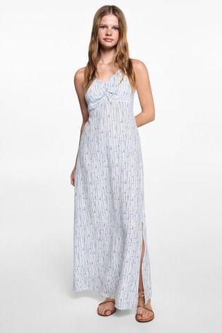 Robe longue imprimée - Blanc cassé