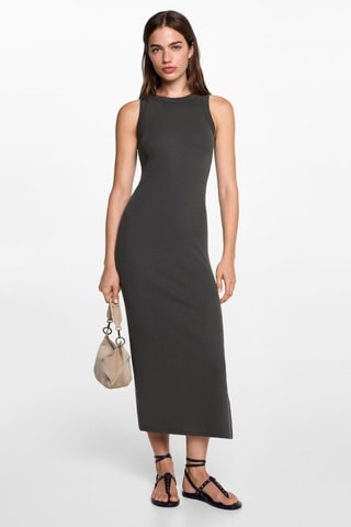 Robe longue fendue - Anthracite