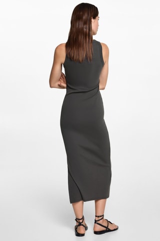 Robe longue fendue - Anthracite
