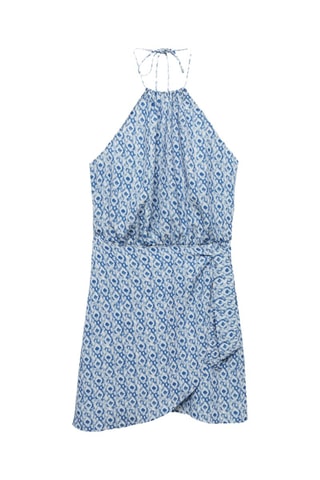 Robe courte imprimée - Blanc cassé