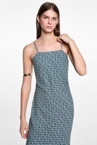 Robe longue imprimée - Bleu pétrole