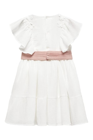 Robe tissu plissé fleurs - Blanc cassé