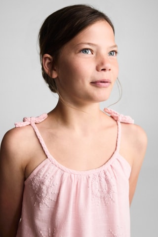 Robe détails brodés - Rose pastel