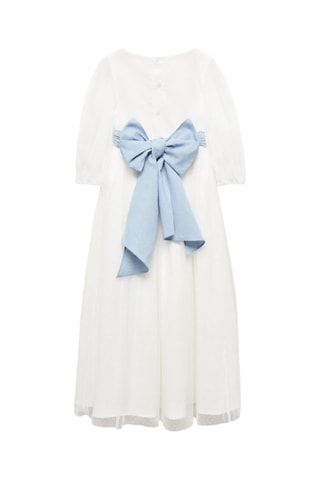 Robe plumetis noeud - Blanc