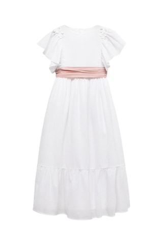 Robe coton tissu plissé - Blanc