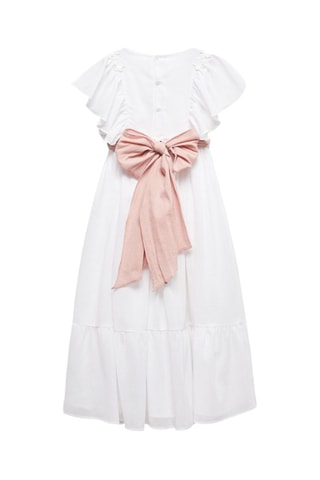 Robe coton tissu plissé - Blanc