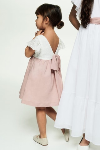 Robe coton tissu plissé - Blanc