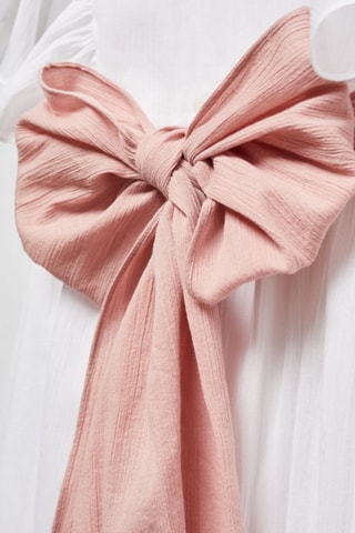 Robe coton tissu plissé - Blanc