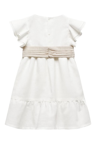 Robe lin ceinture - Blanc cassé