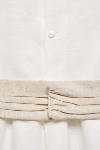 Robe lin ceinture - Blanc cassé