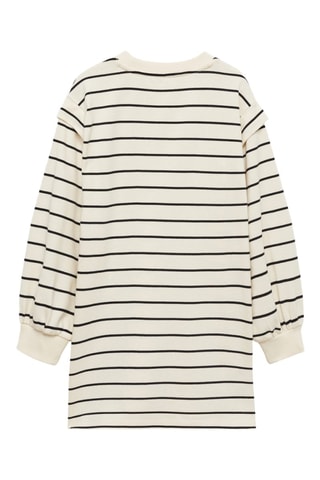 Robe coton à rayures - Ecru