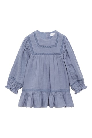 Robe brodée coton - Bleu