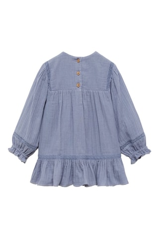Robe brodée coton - Bleu