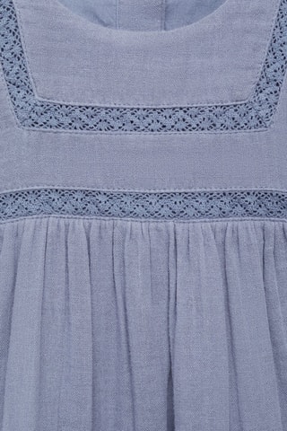 Robe brodée coton - Bleu