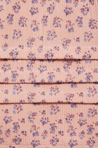 Robe tissu plissé fleurs - Rose