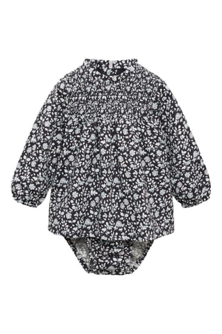 Robe et culotte imprimées - Bleu marine