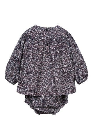 Robe et culotte imprimées - Bleu marine