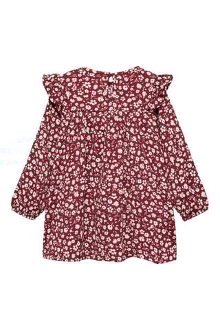 Robe à fleurs volantée - Grenat
