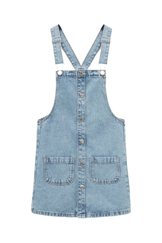 Robe chasuble courte en jean - Bleu