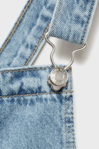 Robe chasuble courte en jean - Bleu
