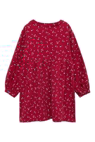 Robe coton fleurs - Rouge