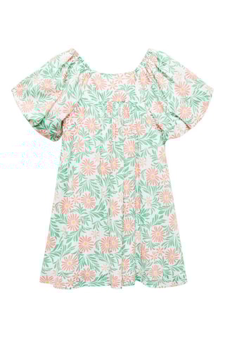 Robe coton imprimée - Corail