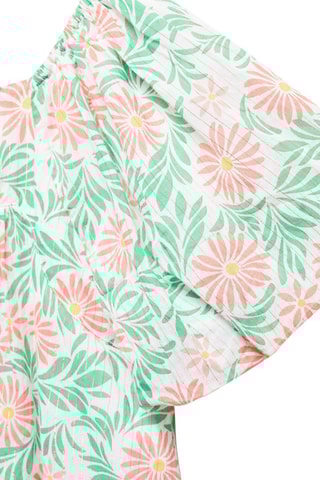 Robe coton imprimée - Corail