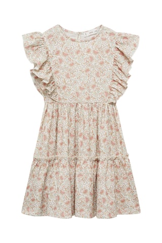 Robe paisley volants - Blanc cassé