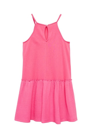 Robe coton volants - Fuchsia
