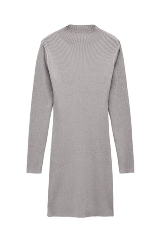 Robe maille côtelée Lurex - Gris