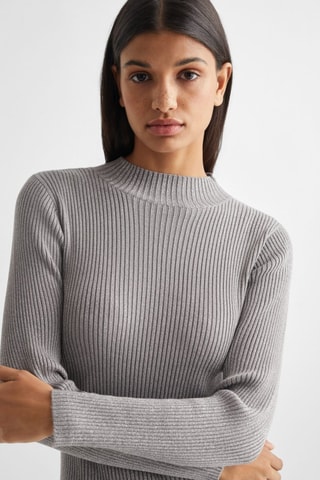 Robe maille côtelée Lurex - Gris