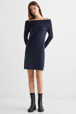 Robe épaules dénudées - Bleu marine