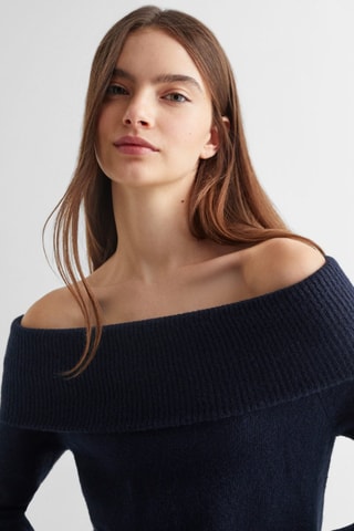 Robe épaules dénudées - Bleu marine