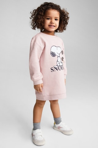 Robe sweat-shirt Snoopy - Rose clair