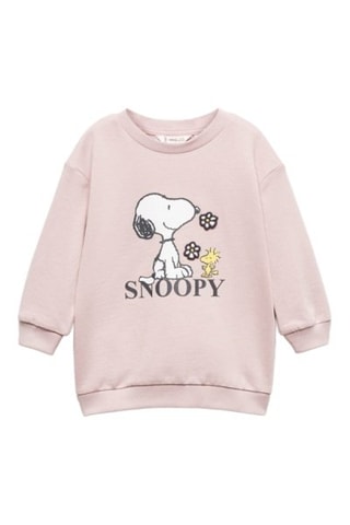 Robe sweat-shirt Snoopy - Rose clair