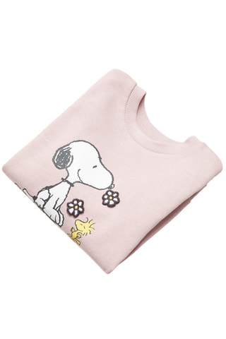 Robe sweat-shirt Snoopy - Rose clair