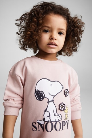 Robe sweat-shirt Snoopy - Rose clair