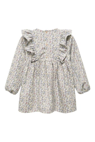 Robe imprimée à volants - Gris