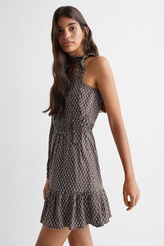Robe asymétrique imprimée - Marron