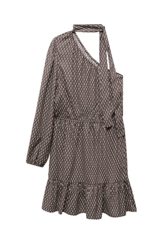 Robe asymétrique imprimée - Marron