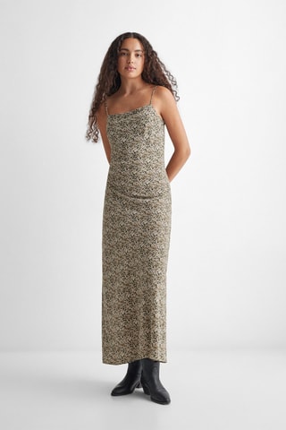Robe longue imprimée - Beige