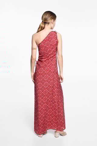 Robe asymétrique imprimée - Rouge