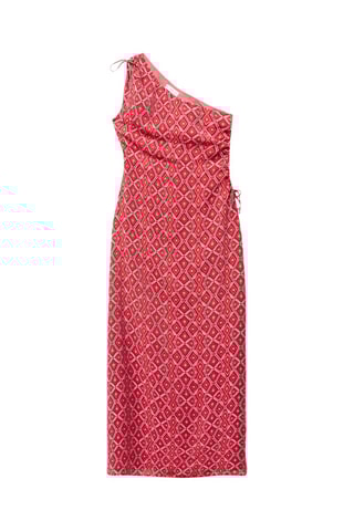 Robe asymétrique imprimée - Rouge