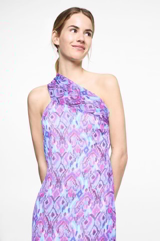 Robe asymétrique imprimée - Lilas