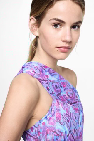 Robe asymétrique imprimée - Lilas