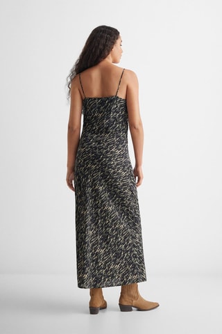 Robe midi imprimée - Noir