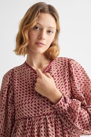 Robe fluide imprimée - Fraise