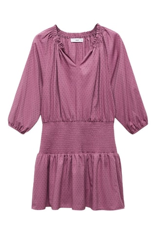 Robe froncée brodée - Violet